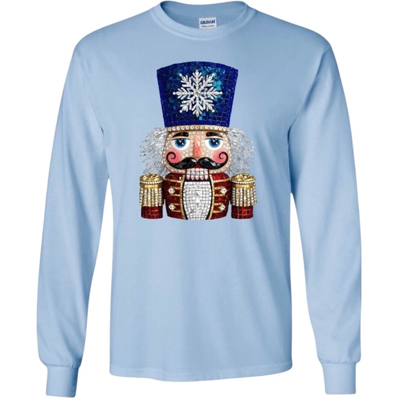 Christmas T-shirt Faux Rhinestone Nutcracker Sparkle Effect S M L XL White - Picture 4 of 6